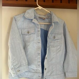 Chicos Size 2 Pale Blue Denim Jacket